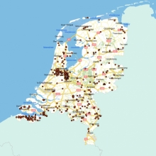 Locaties van de 5.000 toegevoegde geochemische sedimentanalyses. 